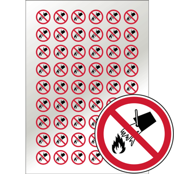 Pictogrammes interdiction teindre le feu avec l'eau
