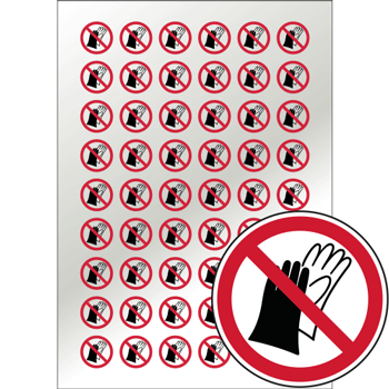 Pictogrammes interdiction de porter des gants