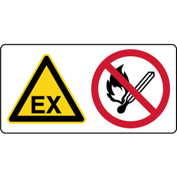 Panneau combin danger explosif flamme interdite