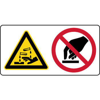 Panneau combin danger corrosif ne pas toucher