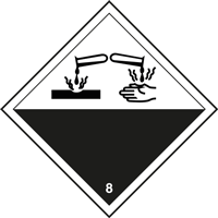 Panneau de danger horizontal acide phosphorique - Virages