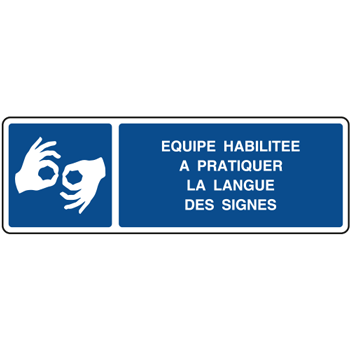 Panneau horizontal quip habilite langue des signes
