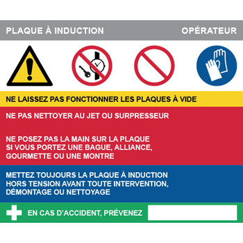 Fiche de poste plaque  induction
