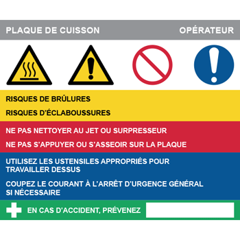 Fiche de poste plaque de cuisson
