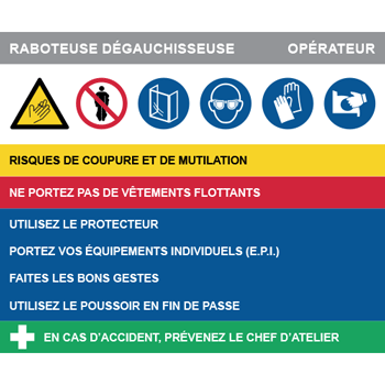 Fiche de poste raboteuse dgauchisseuse