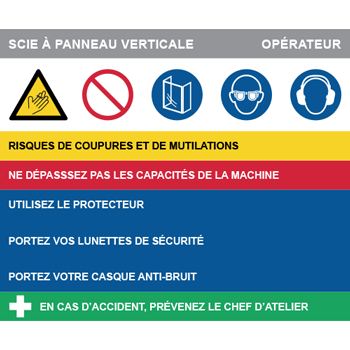 Fiche de poste scie  panneau verticale