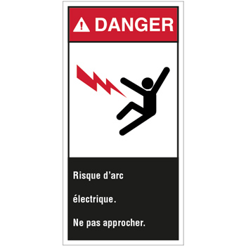 Etiquette de danger AINSI Z535 risque d'arc lectrique