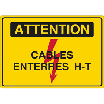 Panneau attention cbles enterrs H.T.