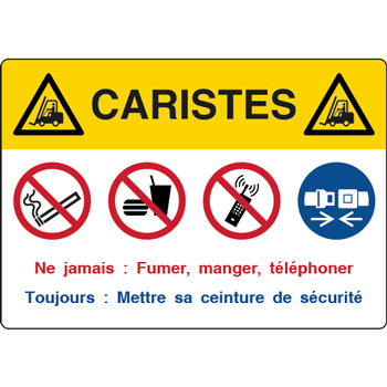 Panneau signaltique industriel danger caristes