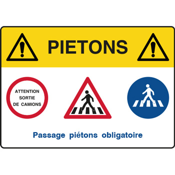 Panneau signaltique industriel danger pitons