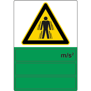 Panneau de danger vibrations niveau vert