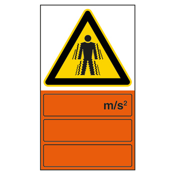 Planche tiquettes orange danger vibrations