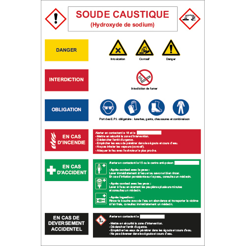 Consigne de sécurité soude caustique - Virages