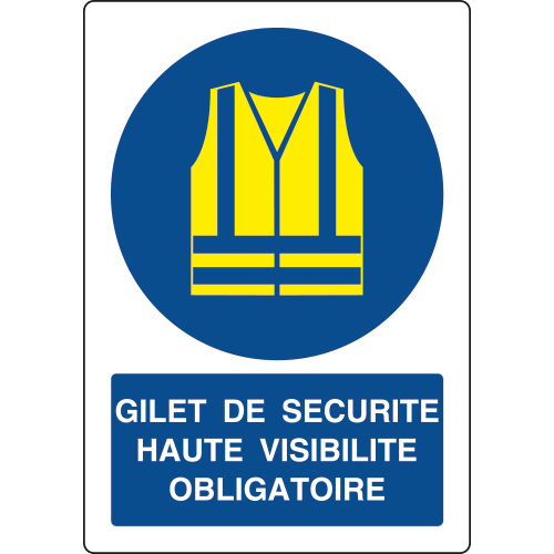 Panneau vertical gilet de sécurité obligatoire - Virages