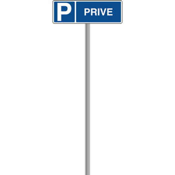 Plaque de signalisation Privé en aluminium, bande autocollante au