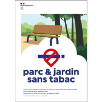 Panneau parc et jardin sans tabac 