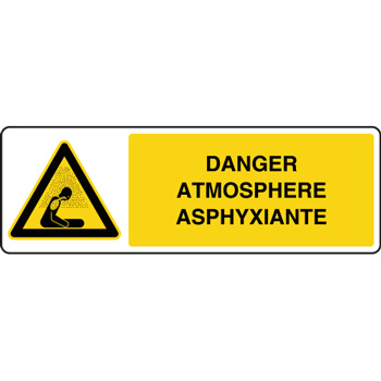 Panneau horizontal danger atmosphre asphyxiante
