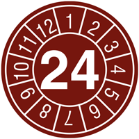 Planche pastilles rondes calendrier 2024- 2 chiffres