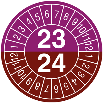 Planche pastilles rondes calendrier anne 2023/2024