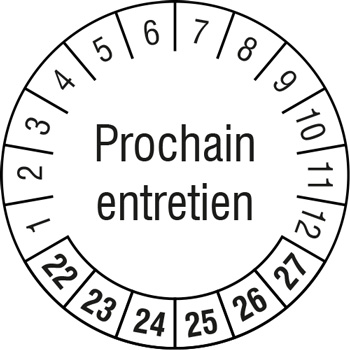 Pastille calendrier avec texte prochain entretien