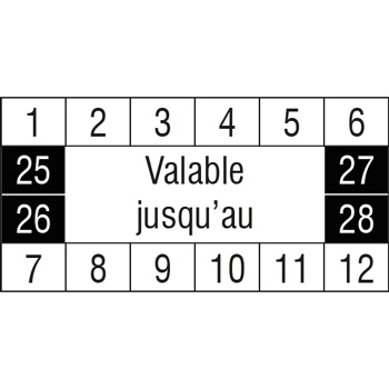 Pastilles calendrier rectangulaire avec texte