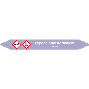 Marqueur de tuyauteries hypochlorite de sodium