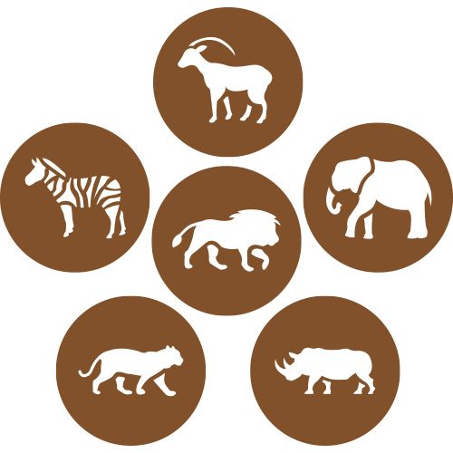 Pochoir ronde des animaux de la savane