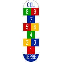 Jeu thermocollant la marelle 9 cases 