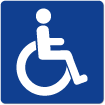 Sigle handicapé fond bleu thermocollant