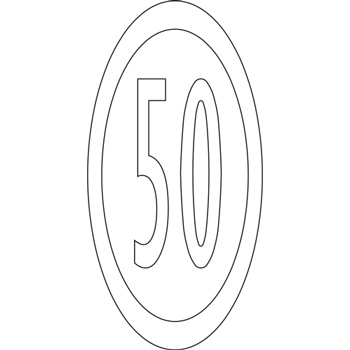 Marquage thermocollant limitation de vitesse 50 km/h