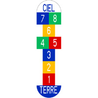 Jeu thermocollant la marelle 8 cases