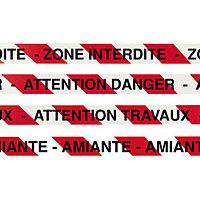 Rubalise de signalisation rouge et blanche avec mention danger