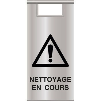 Chevalet signalisation inox nettoyage en cours