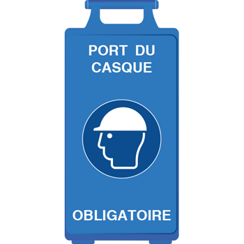 Chevalet signalisation bleu port du casque