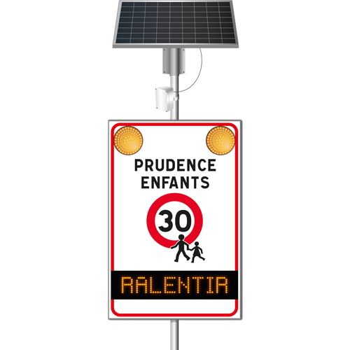 Panneau routier lumineux solaire, panneau de signalisation lumineux solaire