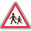 Panneau lumineux à leds danger enfants A13a