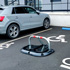 Barrire de parking sur socle de protection