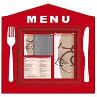 Vitrine d'information menu rectangulaire