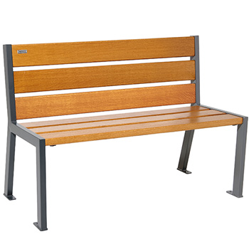 Banc Silaos bois et acier sans accoudoir