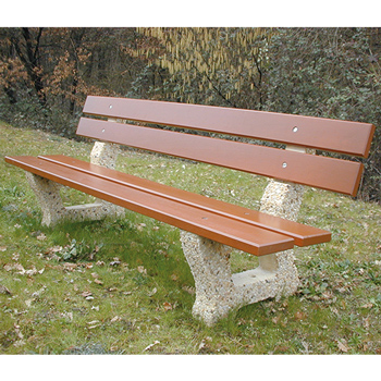 Banc Busserais en bton et bois