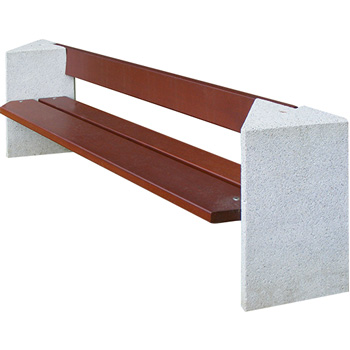 Banc Voltaire en bton et bois