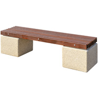 Banquette Balisier en bton et bois