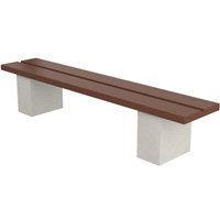 Banquette droite Sorel en b�ton et effet bois