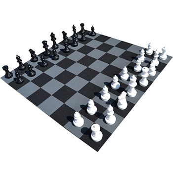 Jeu d'checs sur dalle caoutchouc