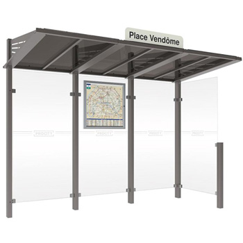 Abri bus Conviviale avec bardage � droite