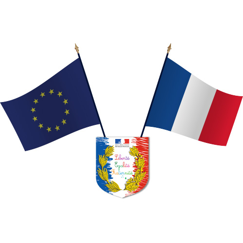 Pack 2 drapeaux spécial école - Virages