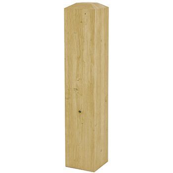 Borne en bois carre 14 x 14 cm