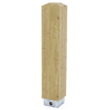 Borne amovible en bois carre 14 x 14 cm