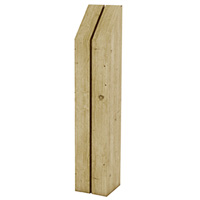 Borne en bois biais rainure 14 x 14 cm