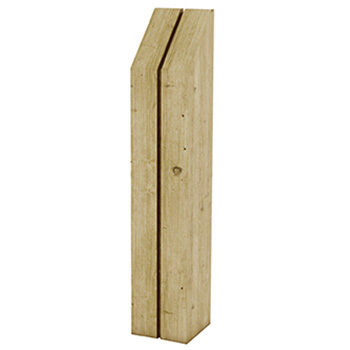 Borne en bois biais rainure 14 x 14 cm
